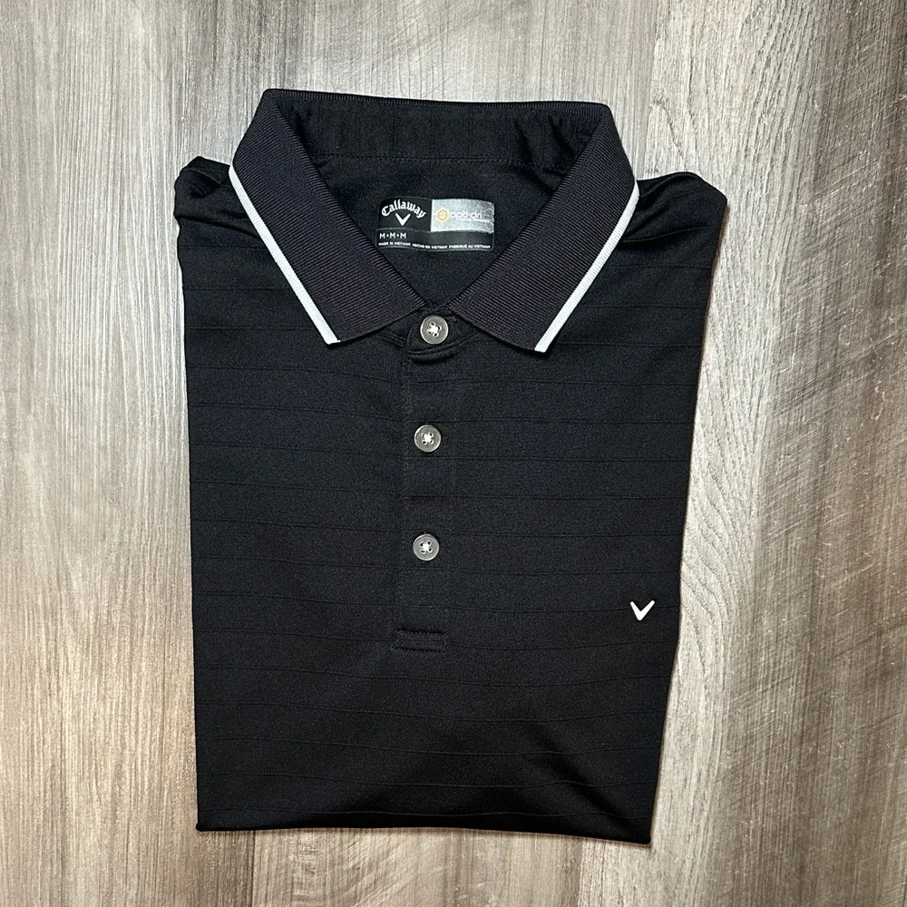 Callaway Opt-Dri Textured Striped Golf Polo - Medium